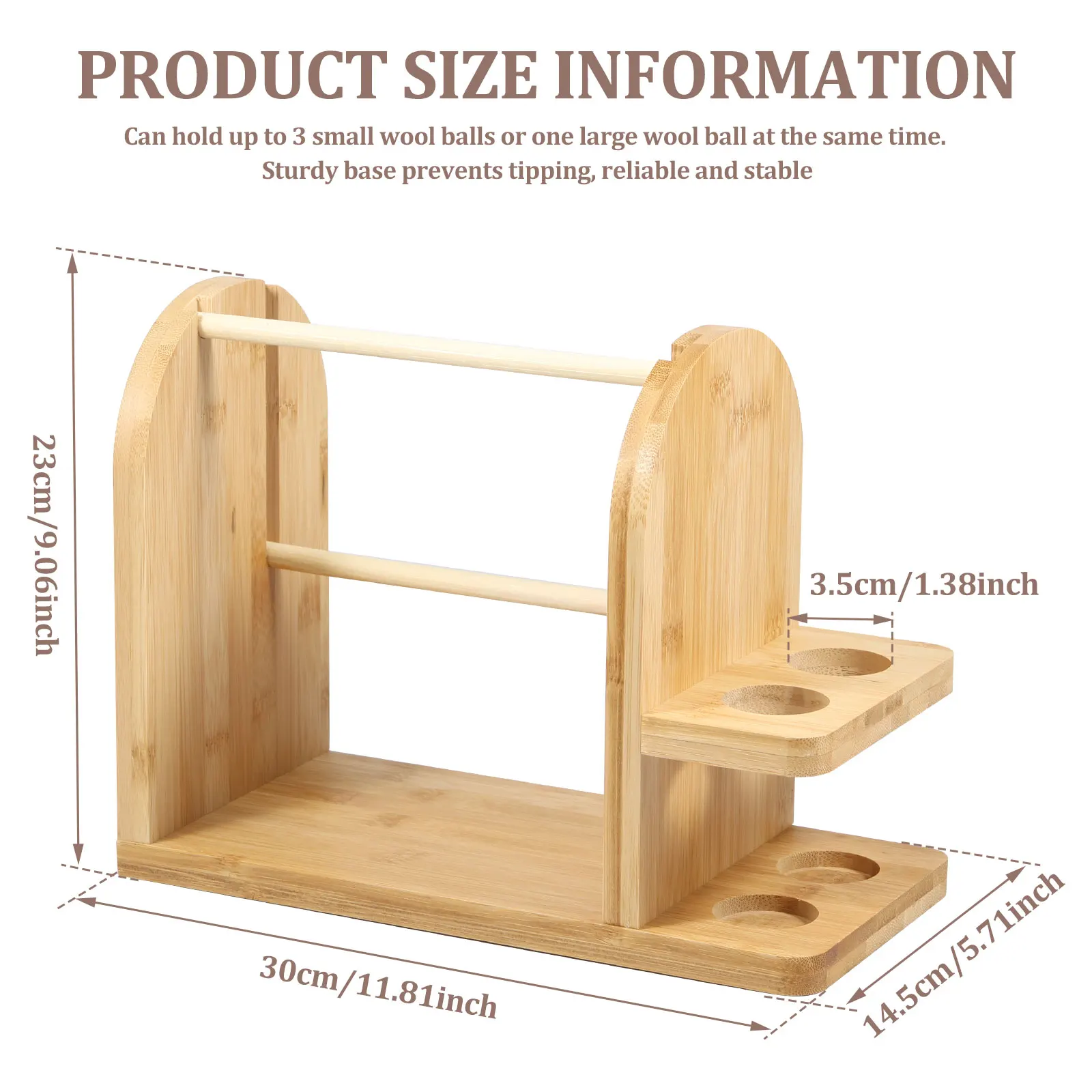 Yarn Holder Wood Yarn Rack Stand with 4 Slots Horizontal Yarn Spinner Stable Yarn Ball Dispenser Sturdy Yarn Spinner Holder for