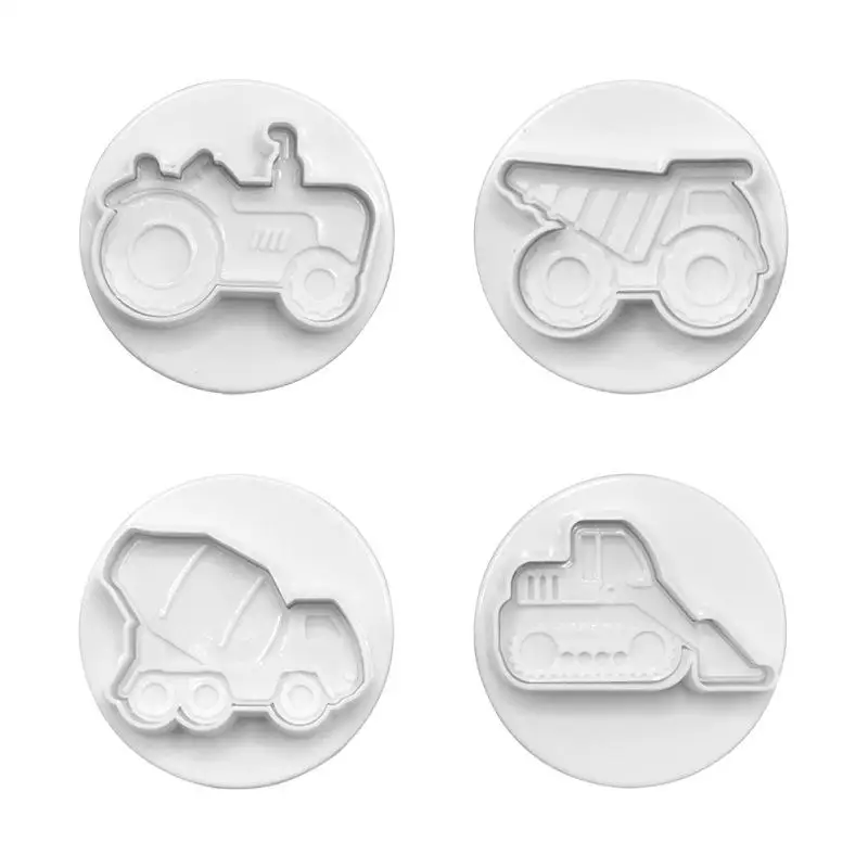 4pcs 3D Car Plane Cookie Cutter Set Unique Transportation Vehicle Biscuit Mold for Baking Children Enthusiast Kitchen Party