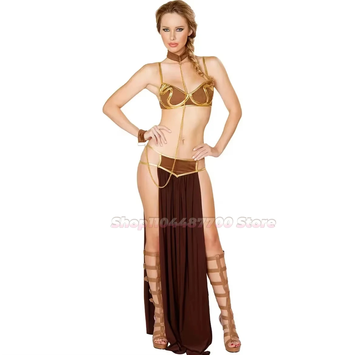 NEW Cosplay Fantasy Sexy Slave Uniform Movie Space Battle Princess Costume Disguise Bikini Set Adult Women Roleplay Outfits