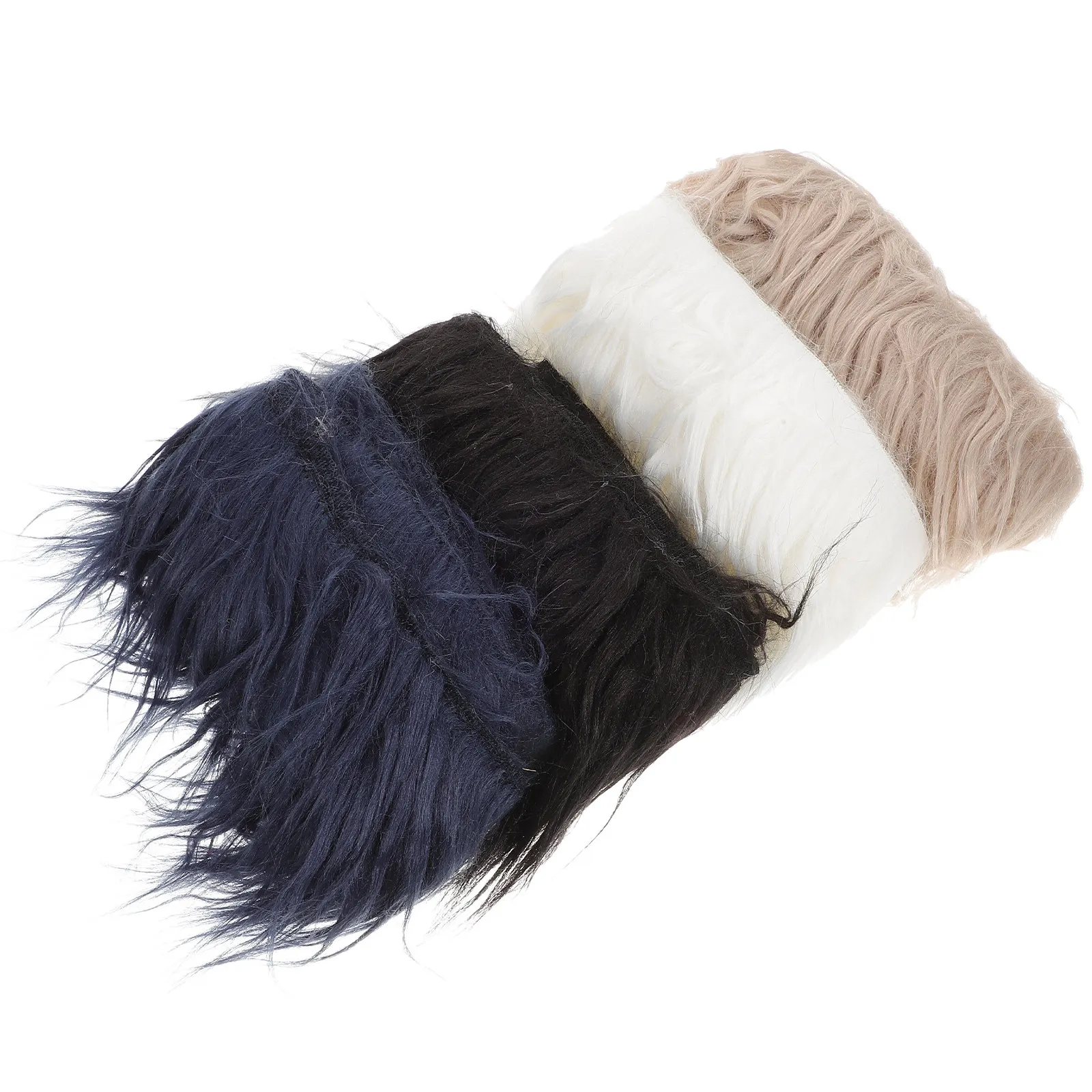 4Pcs Faux Fabric Set High Quality Shaggy Artificial Textile Ideal for DIY Crafts Home Decor Gnome Beard Costume Accessories