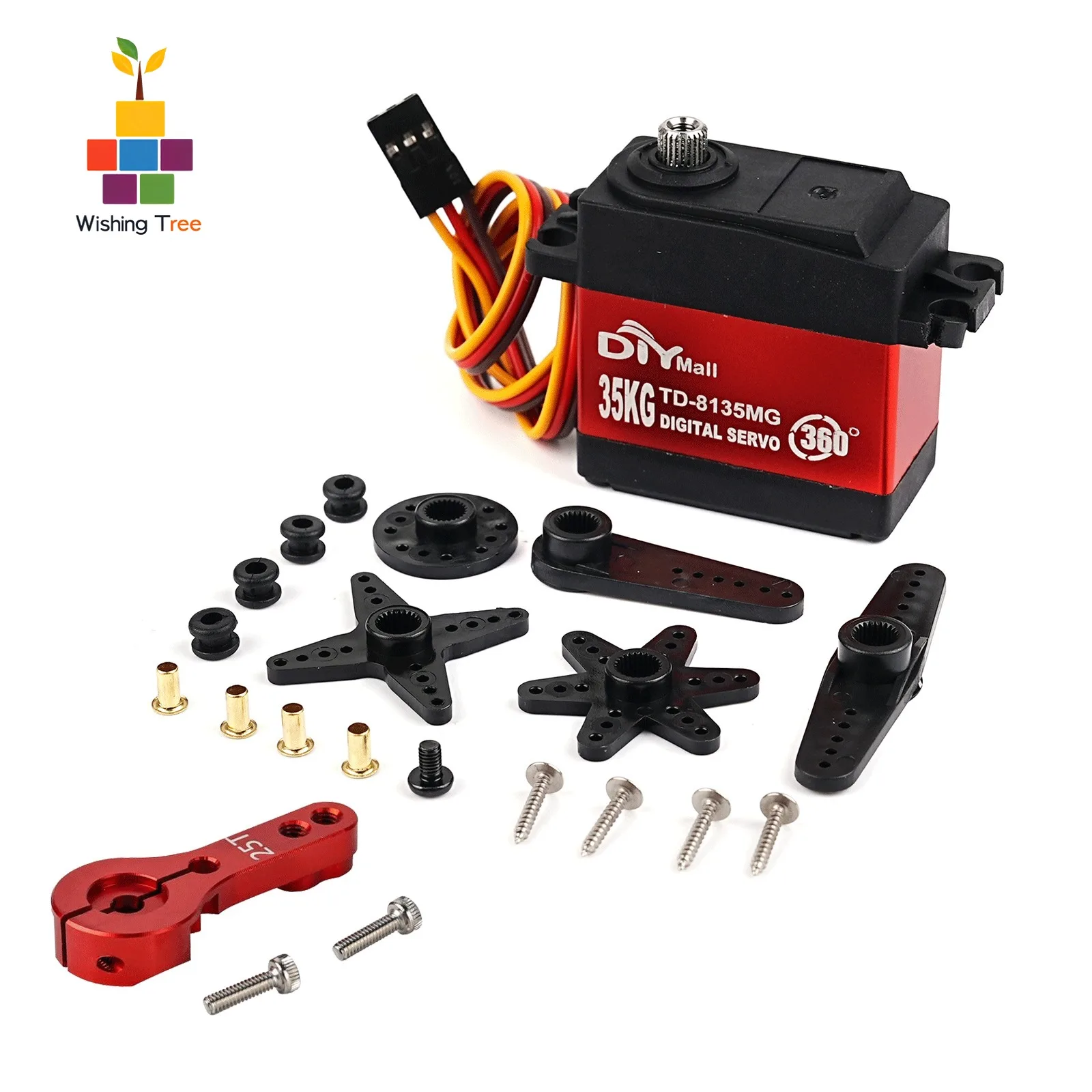 

TD-8135MG 35 кг цифровой серводвигатель водонепроницаемый бессердечный 360 градусов высокий крутящий момент для радиоуправляемого автомобиля самолет робот