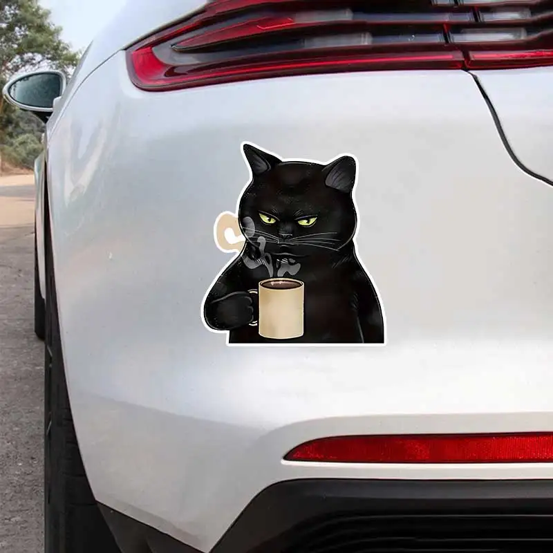 Fashion Cats, Dogs and Coffee Car Sticker Vinyl Decal Waterproof Rear Window Motorcycle Bumper Truck Laptop Decoration SH1044