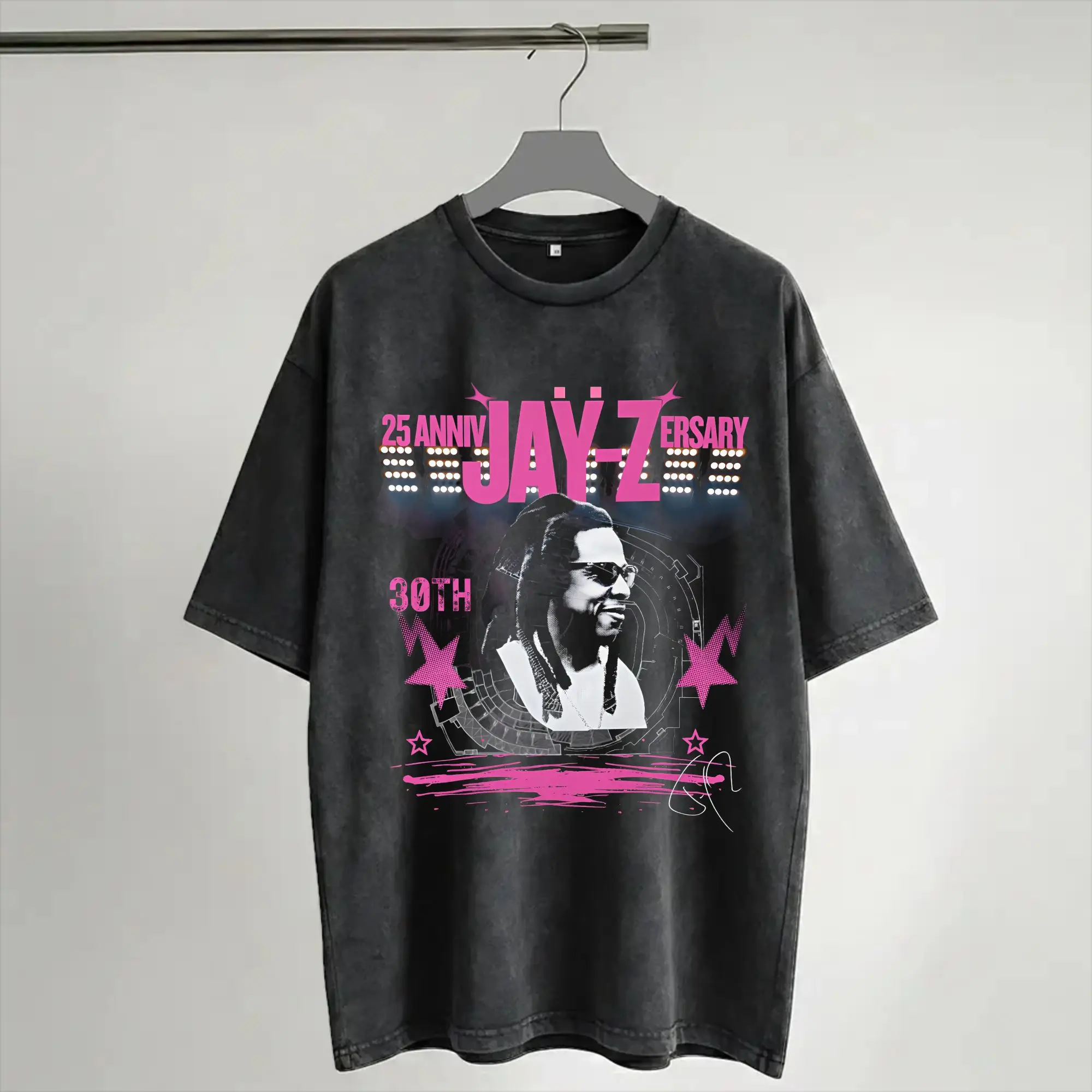 Summer Jay Z 30th Reasonable Doubt 25th Blueprint JAŸ-Z 30 Tour  Washed Shirt Merch Harajuku T-Shirts  Men Women Tee