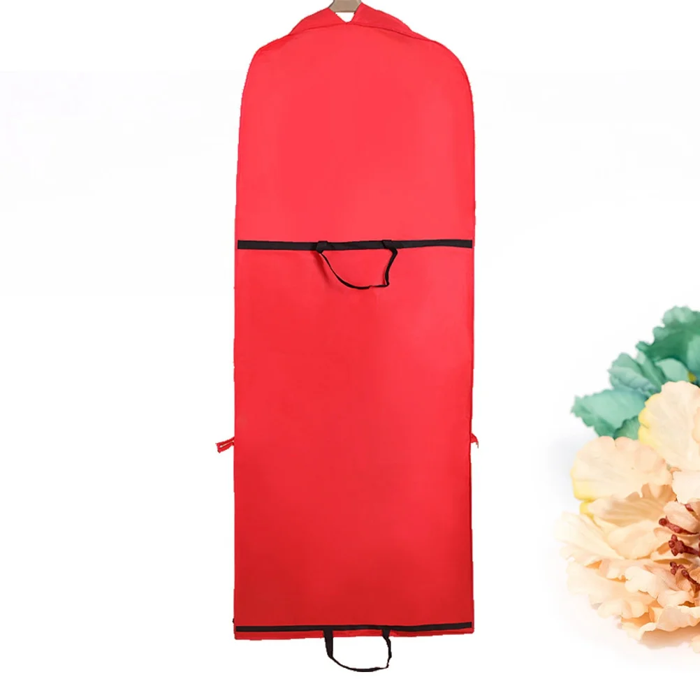 

Wedding Dress Clothes Cover Dust Protector Storage Bag Transparent Window Zipper Closure Clothes Cover Bag 150Cm Red