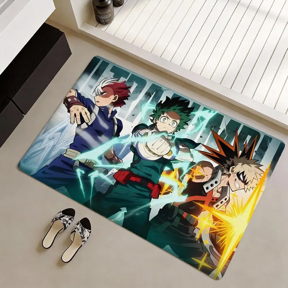 My animeHero A-Academia Bodenmatte, weiche, rutschfeste Flanell-Fußmatte – verdickter Teppich für Wohnzimmer, Heimdekoration