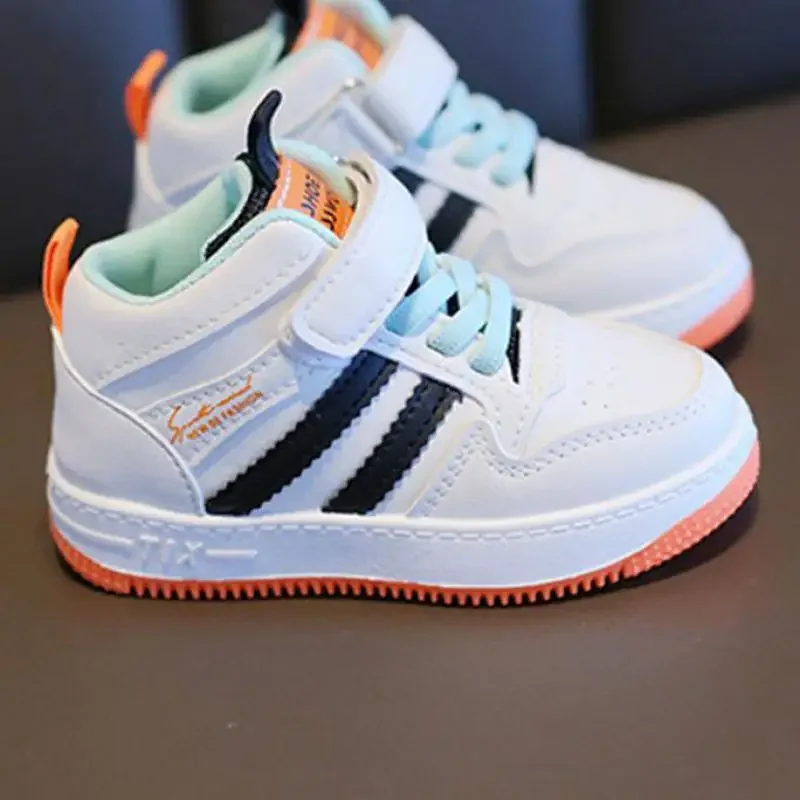 Children's Sneakers Kids Fashion Design White Non-slip Casual Shoes for Boys Girls Hook Breathable Sneakers Toddler Outdoor Shoe