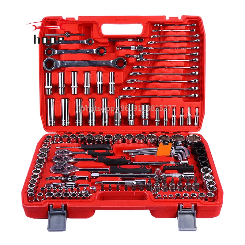 

Set of 151pcs Cr-V mechanic ratchet wrench socket combination tool set hand repair tool kits for cars, motorcycles and bicycles