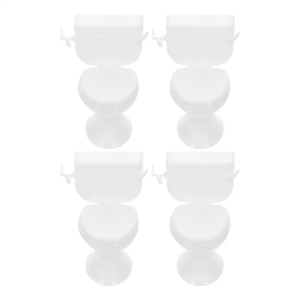 4 pçs festa bolo decoração mini toalete casa de bonecas acessório plástico móveis do banheiro reutilizável resistente vibrante prático