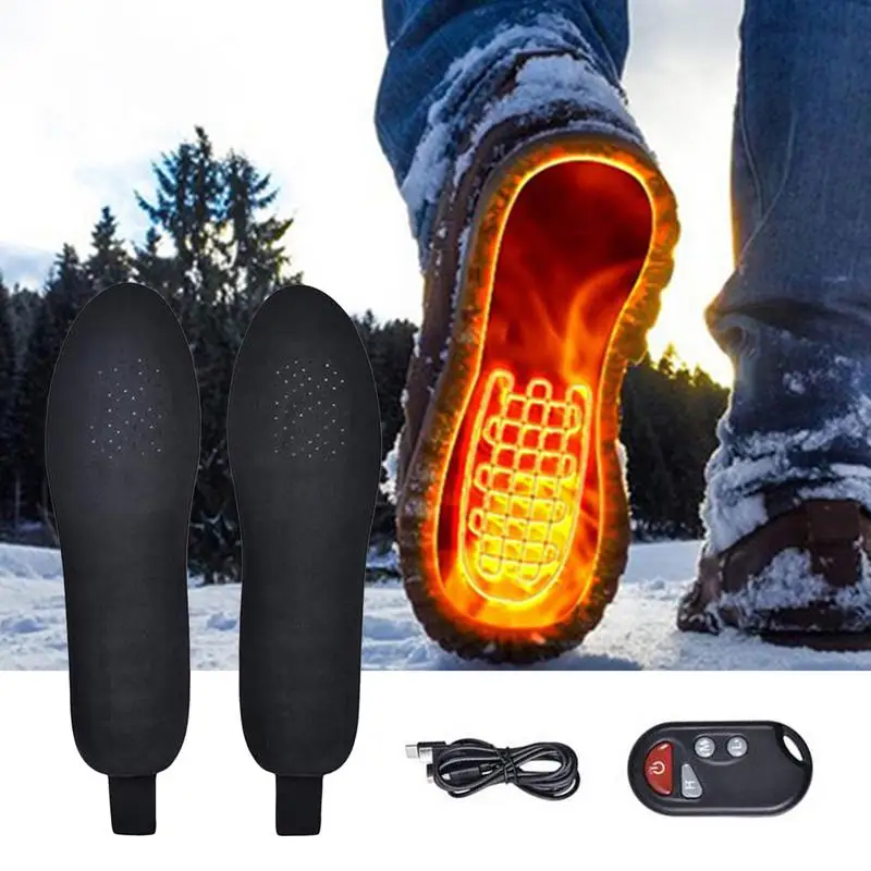 Battery Rechargeable Heating Insoles Long-lasting Heated Insoles Electric Heated Insoles with Remote Control Winter Warm