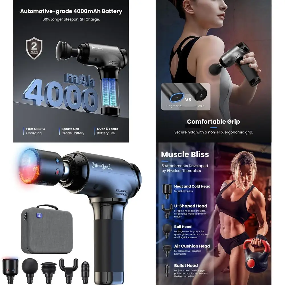 

Массажный пистолет с функцией нагрева/охлаждения, перкуссионный массажер для глубоких тканей, для снятия боли и расслабления мышц, подходит для спортсменов и для использования с FSA.