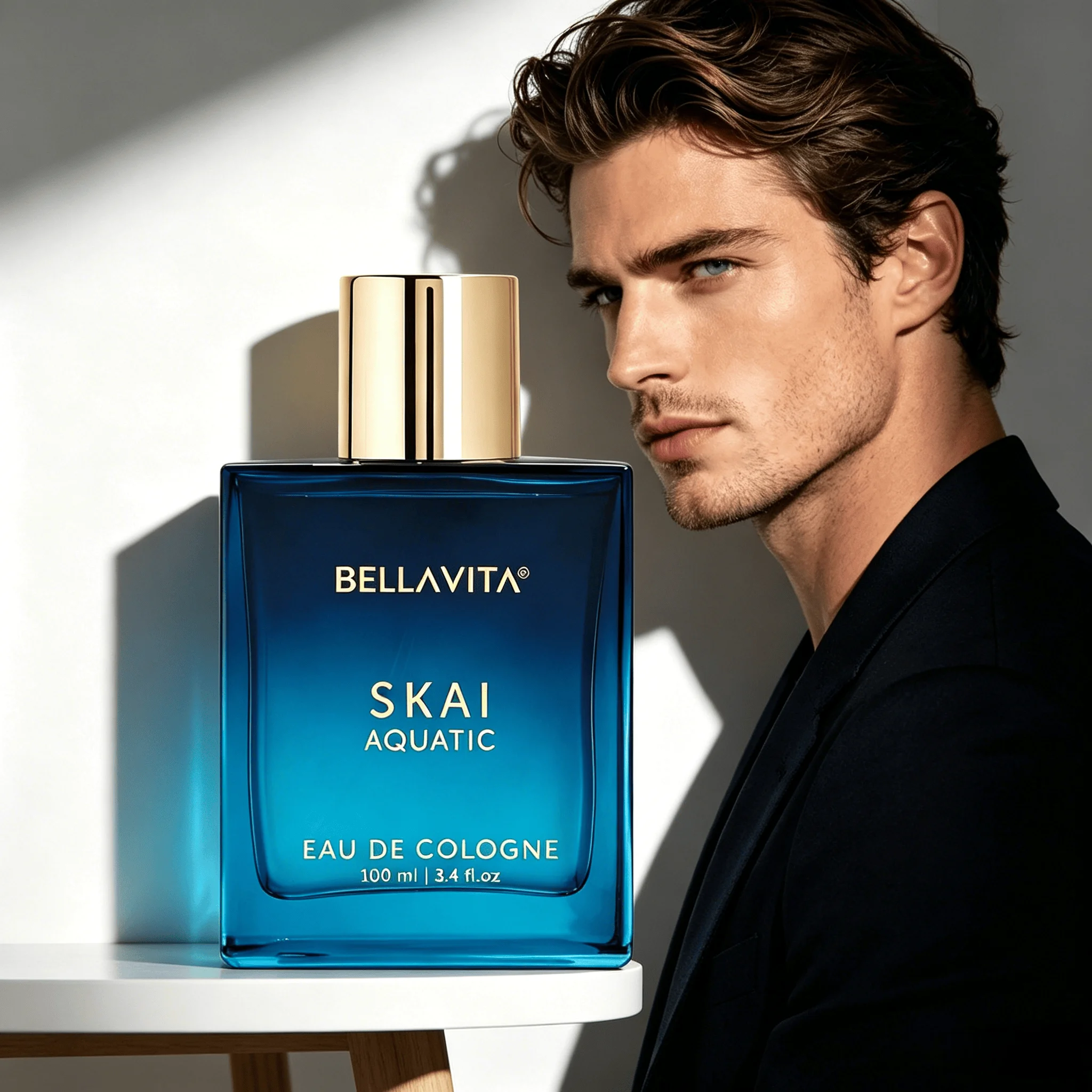 

Bellavita Luxury SKAI Eau de Cologne | 100 ml (3.4 fl.oz.) | Perfume for Men and Women | Citrus, Bergamot, Clary Sage, and Patchouli Notes | Long Lasting Unisex Fragrance