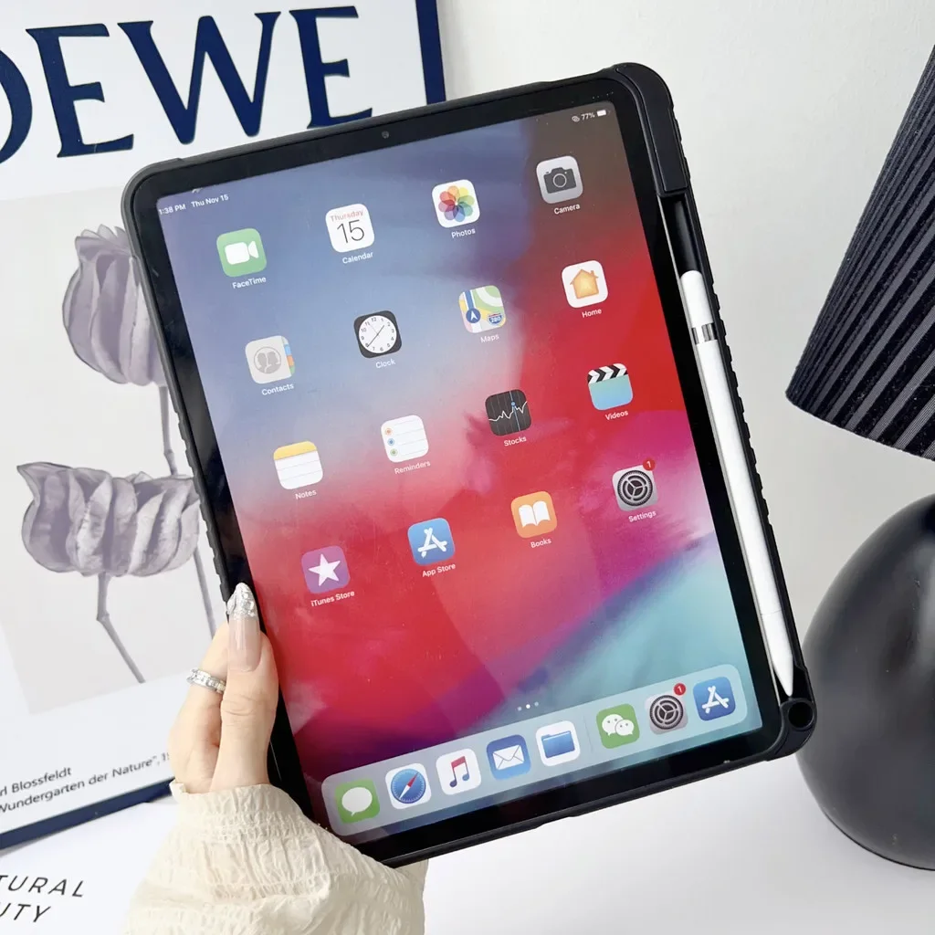 With Pencil Holder Rotation Transparent Case for IPad Air Pro 13 11 12.9 Air 6 5 4 3 2 1 10th Mini6 Acrylic Tablet Cover