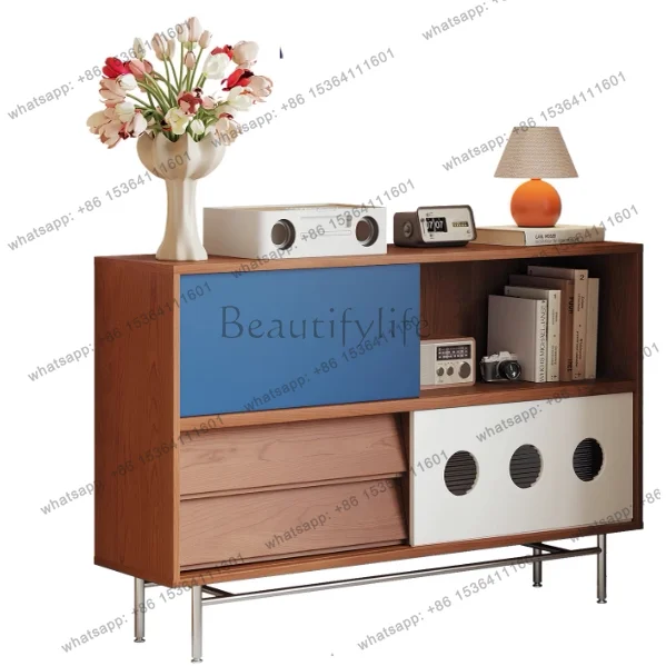 

Pre-used color solid wood sideboard storage living room coffee tea cabinet for home use