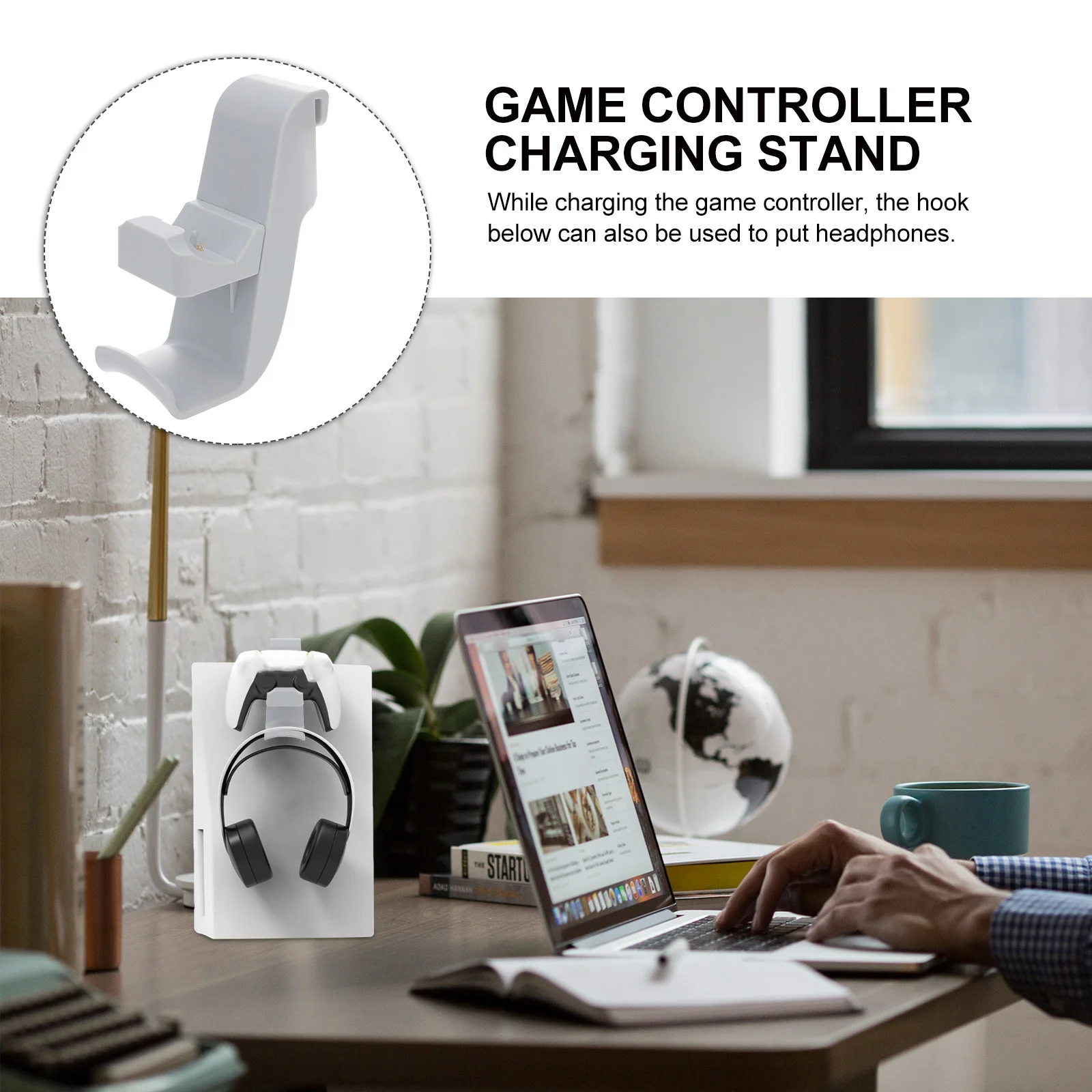 

Game Controller Charging St Sturdy ABS Suspendable Desk Base Multi Function Hangable Station Gamepad Wear Resistant Durable Safe