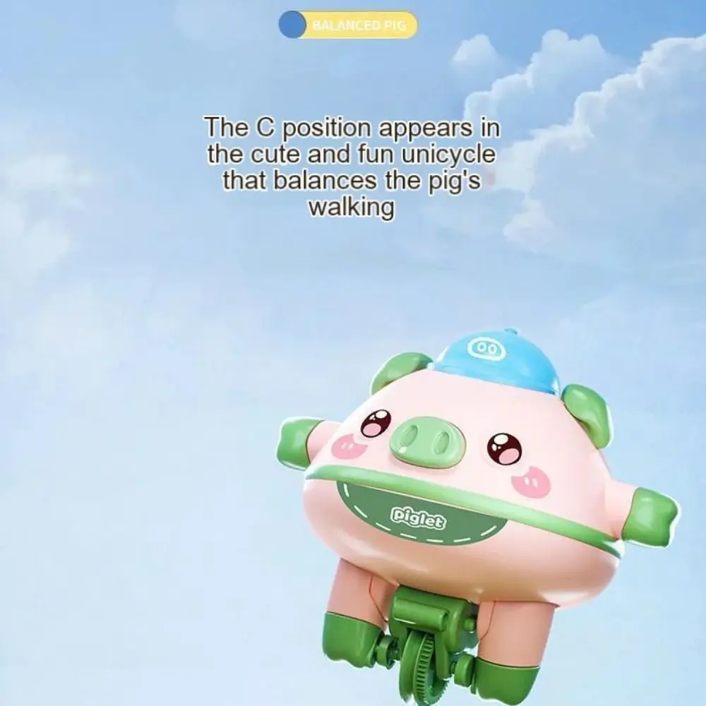 لعبة الدماغ بهلوان التوازن خنزير حبل مشدود تكنولوجيا الدراجة الهوائية الأحادية العجلة لعبة كهربائية الجدة لطيف الدراجة الهوائية الأحادية العجلة التوازن خنزير لعبة الأطفال