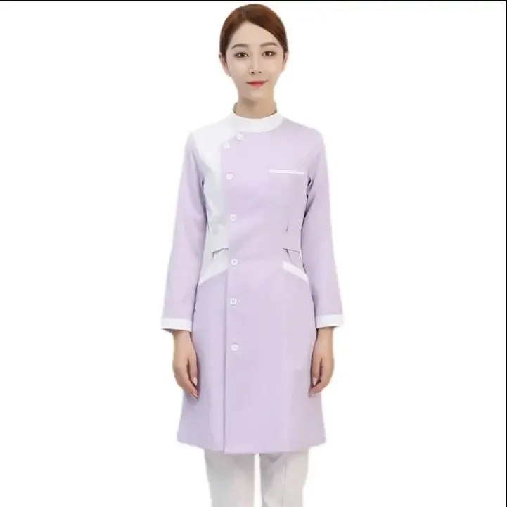 Nurse Clothing Medical Beauty Uniform Autumn Hospital Work Overalls Pink Gown