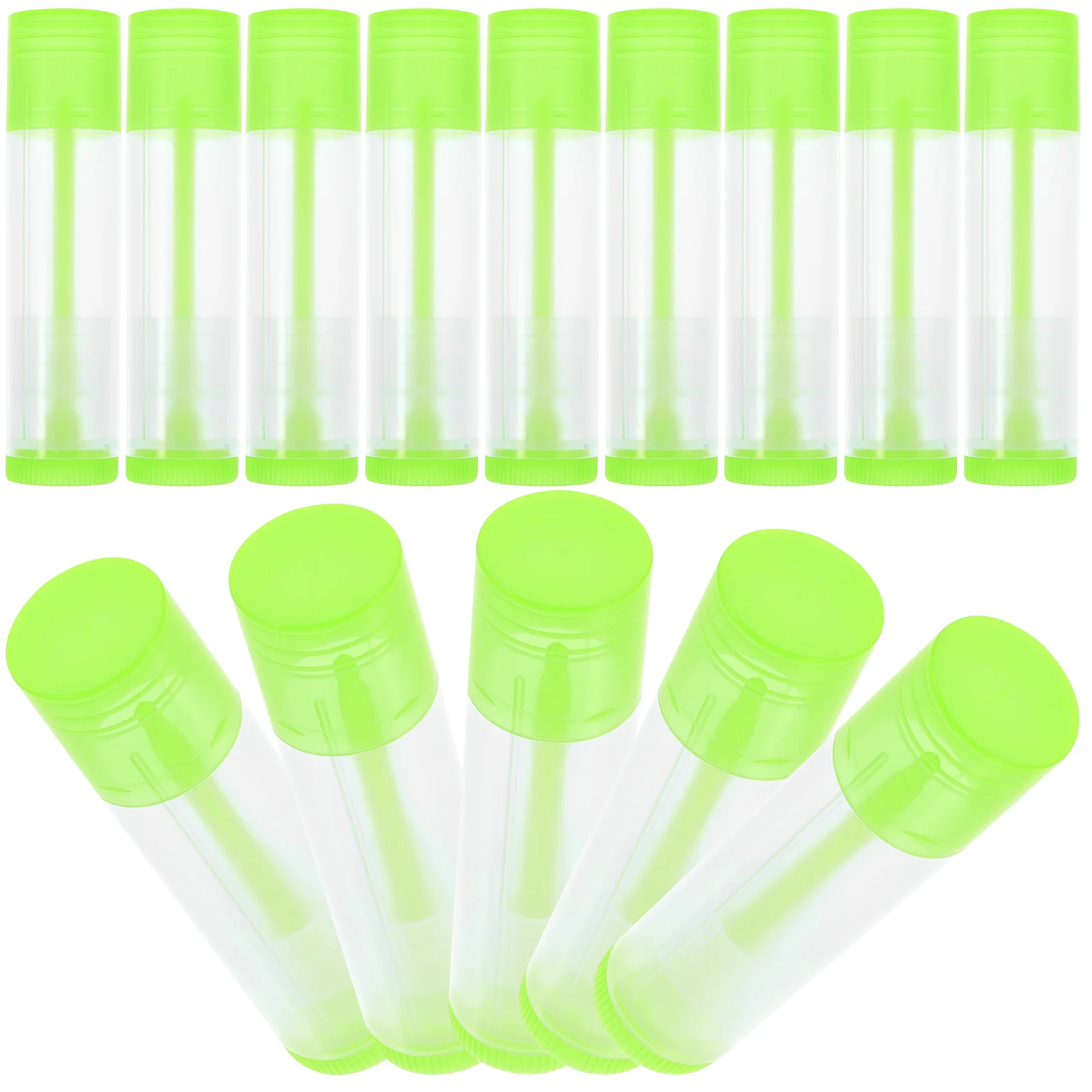 30 Pcs Lip Balms Empty Lipstick Tube Gloss Holder Portable DIY Containers Green Sub Tubes