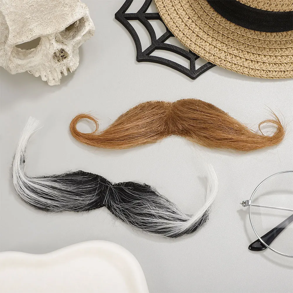

4Pcs Halloween Fake Beard Realistic Cosplay Self Adhesive Moustache Costume Party Props Fancy Dress Accessories