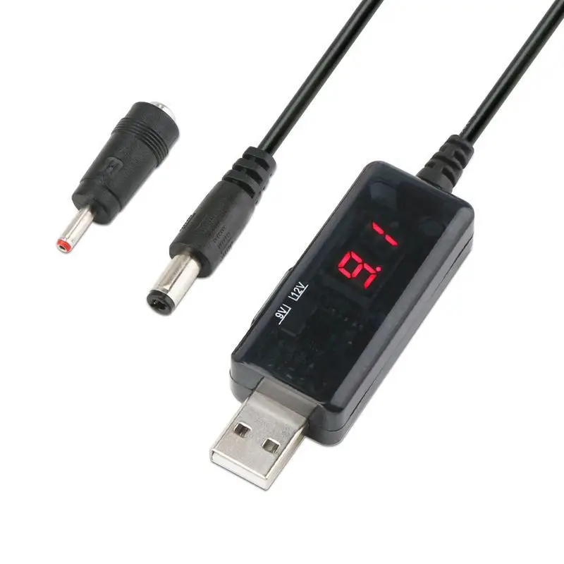 

USB Power Boost Cable to DC 5.5/3. 5mm Router Optical Cat Booster Wire DC 5V to 9V/12V USB Power Boost Cable