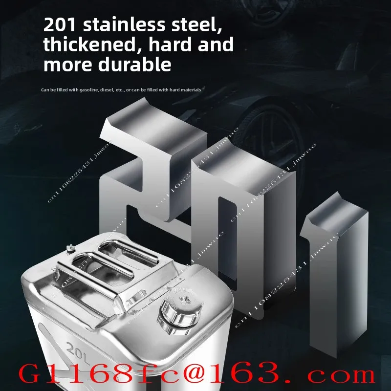 304 201Stainless Steel Storage Container 10L 15L 20L Thickened Fuel Tank for Vehicles, Portable Liquid Tank
