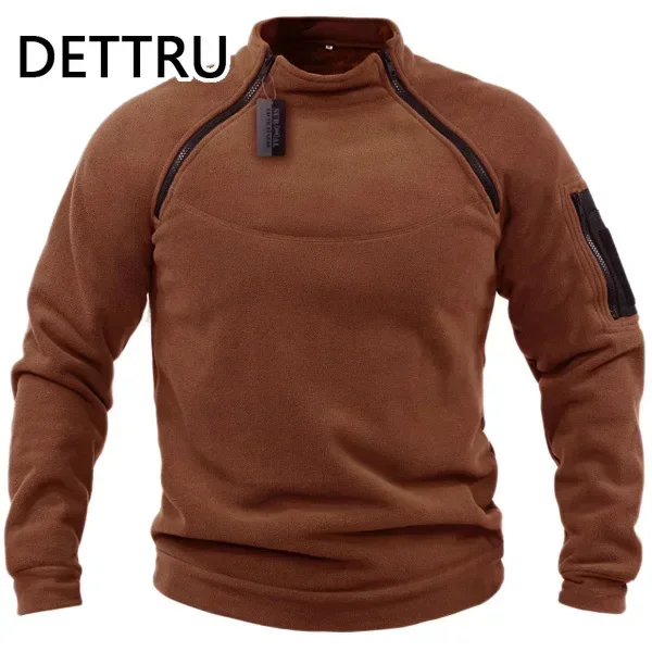 Brand High Quality Winter Mens  Sweatshirt Fleece Zipper Pullover Men\'s Solid Color Loose Lamb Thick Clothing Streetwear