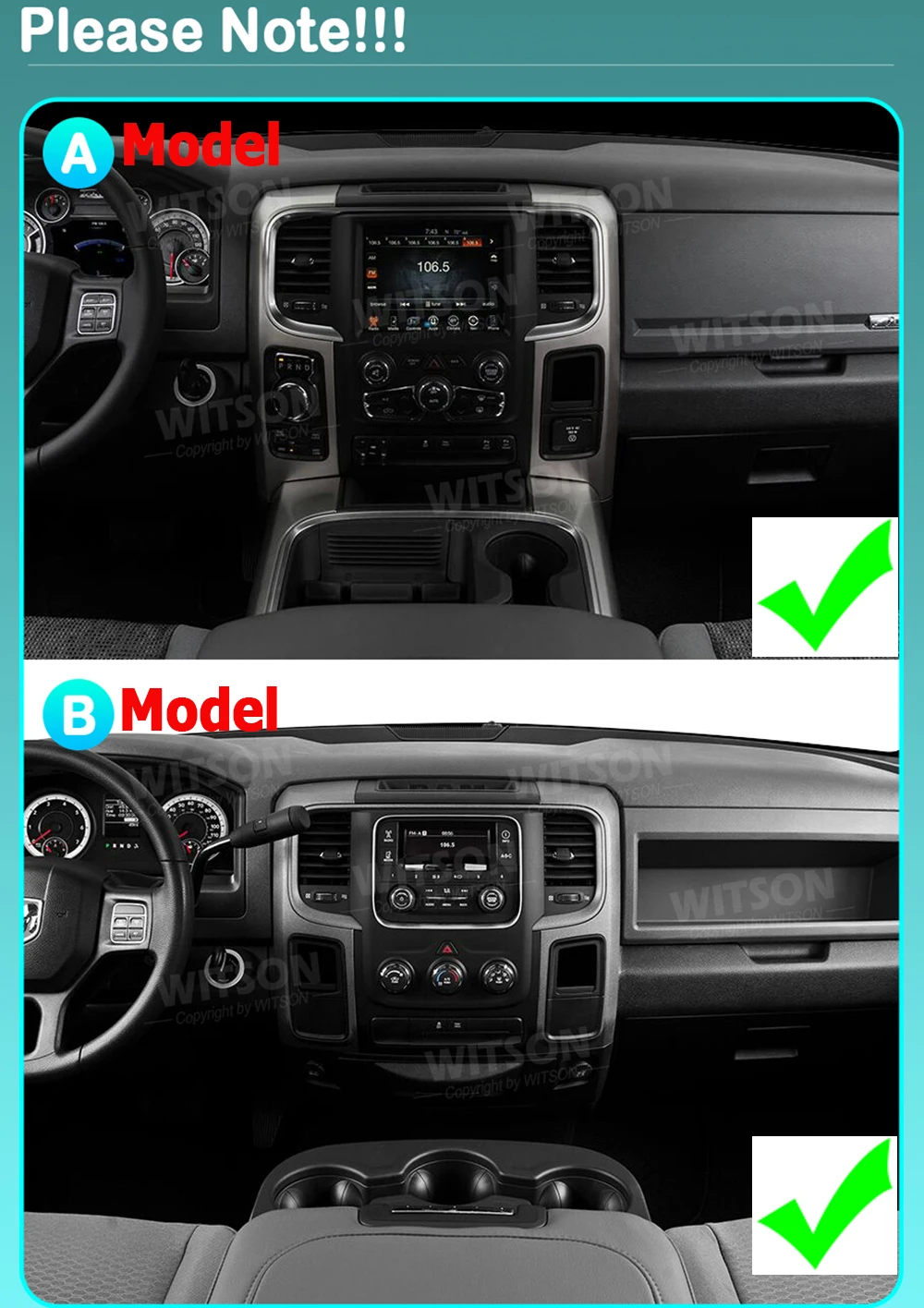 WITSON Radio Car For Dodge Ram1500 2500 3500 2013-2019 Android Audio CarPlay 10.88 WIFI DSP Multimedia Player Physical Buttons