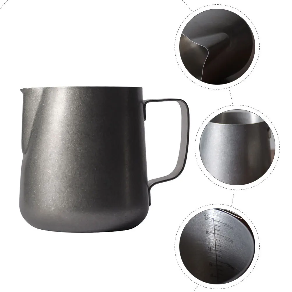 

Silver Stainless Steel Milk Frothing Pitcher Lightweight Milk Frother Cup Kitchen Coffee Accessories Frothing Pitcher
