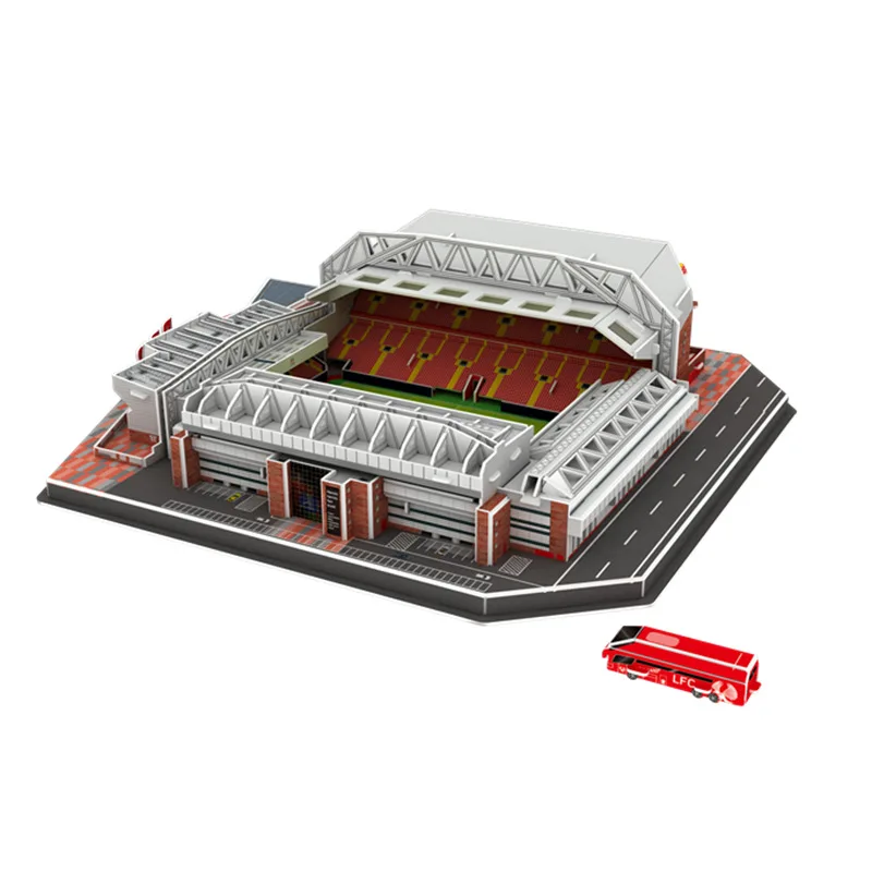 Rompecabezas de papel 3D de la estación de fútbol sin campamento, rompecabezas 3D DIY en Anfield Liverpool, modelo de juguete, adornos, regalos, tamaño grande, SZ