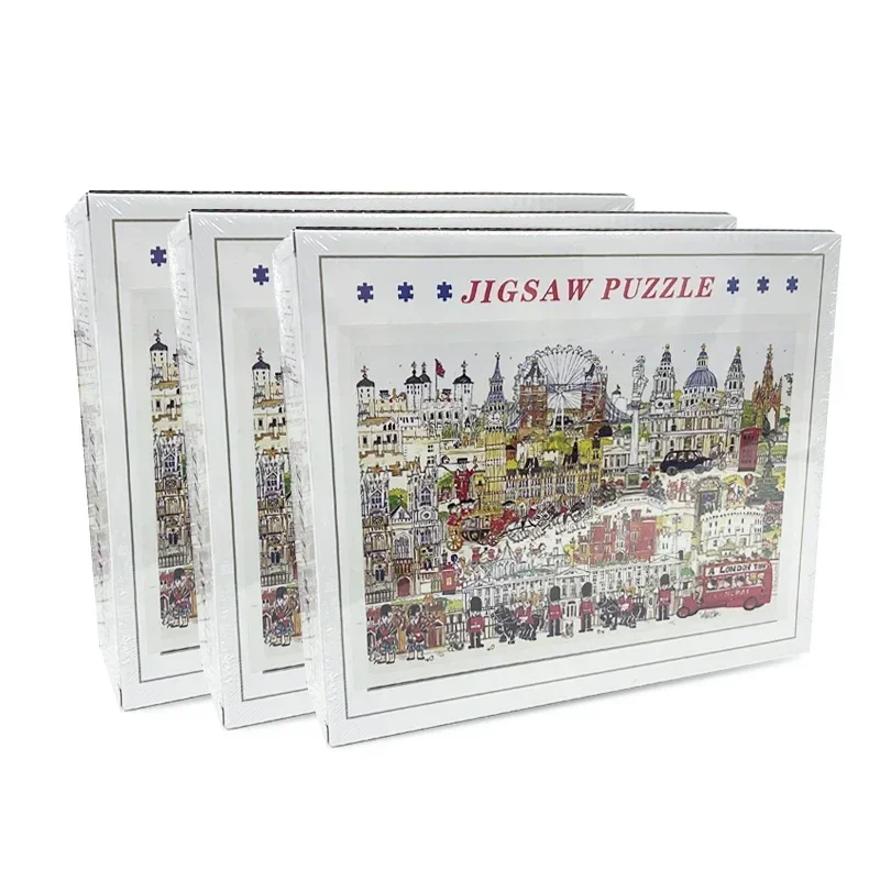 75*50cm Adult 1000 Pieces Jigsaw Puzzle Pictorial London Landscape Landmark Paintings Stress Reducing Toys