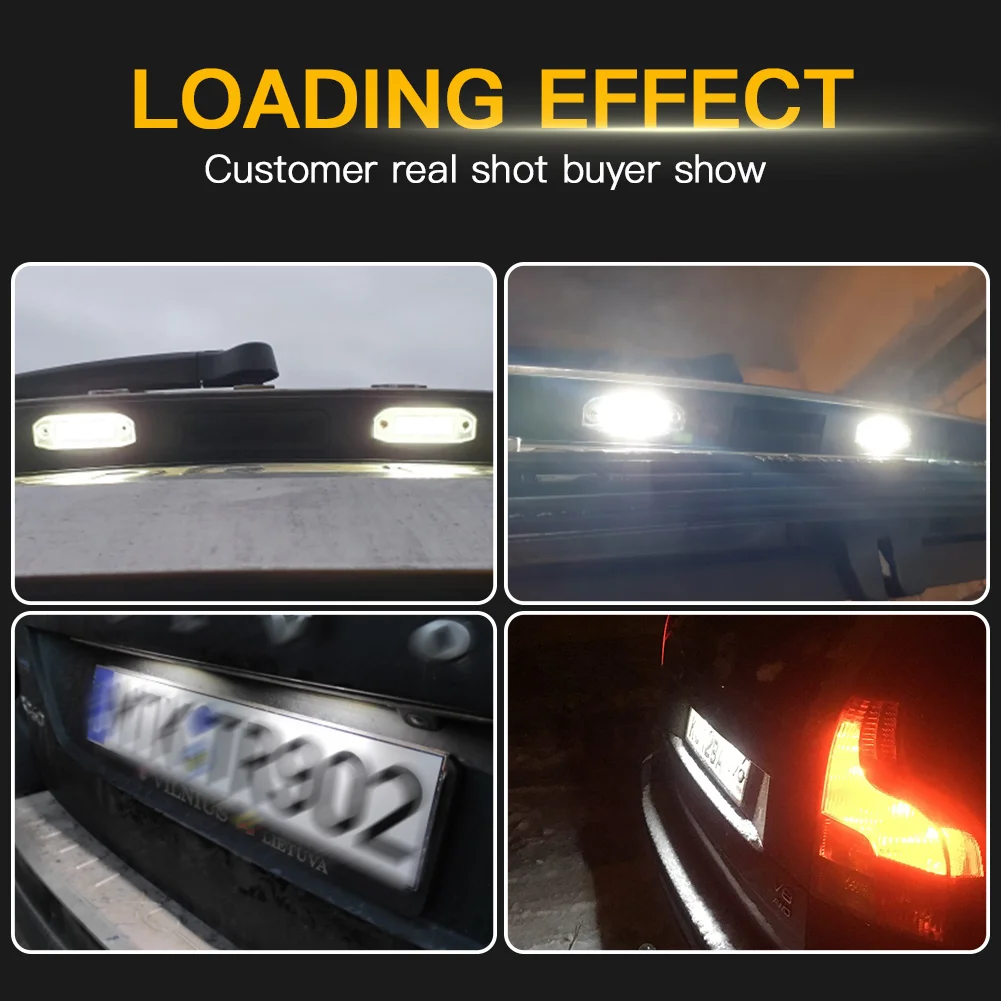2 قطعة LED اكسسوارات السيارات لوحة ترخيص ضوء لفولفو S80 XC90 S40 V60 XC60 S60 C70 XC70 V70 عدد مصباح أبيض 6000K Canbus 12 فولت #3
