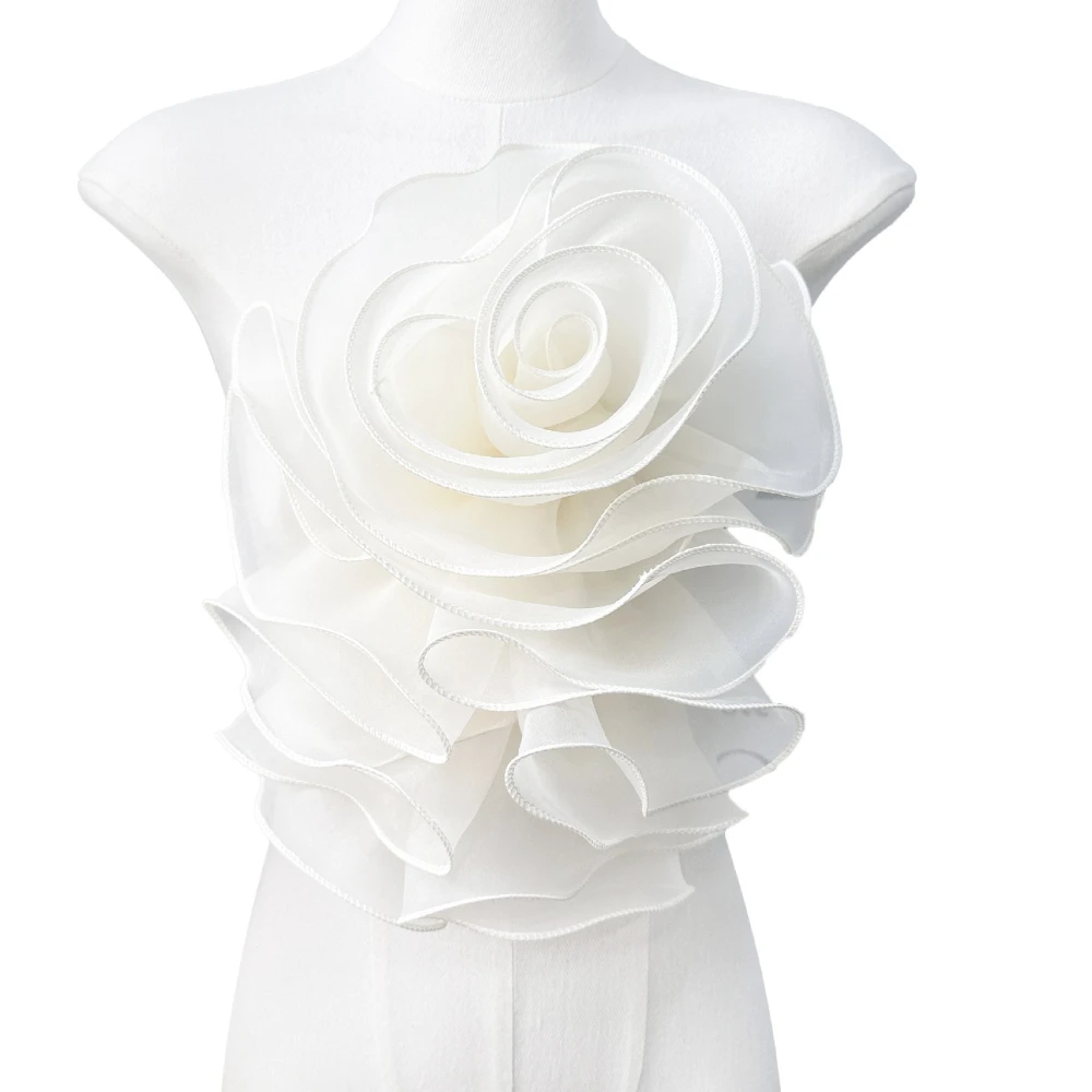 Mehrschichtige Chiffon-Rosen-Blumen-Brosche, Modeschmuck, Hochzeit, Party, exquisite handgefertigte, elegante Anstecknadeln für Damen-Accessoire – Detail 5