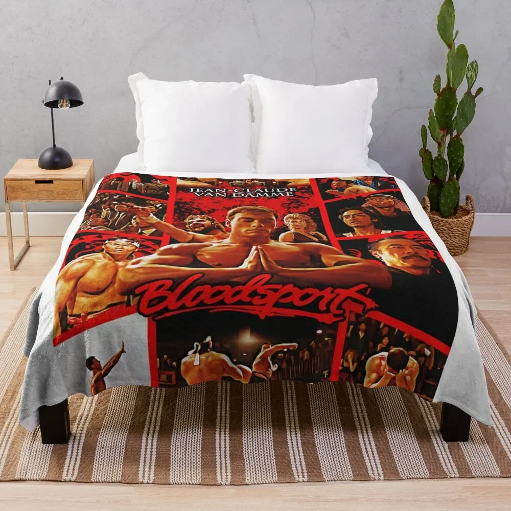 

BLOODSPORT alternative movie poster Throw Blanket For Decorative Sofa Polar Decorative Sofa halloween Blankets