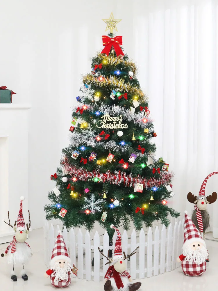 45~210CM Christmas Tree Set Simulated Christmas Ornament Glowing Christmas Decoration for Shopping Mall Showcase Home Party