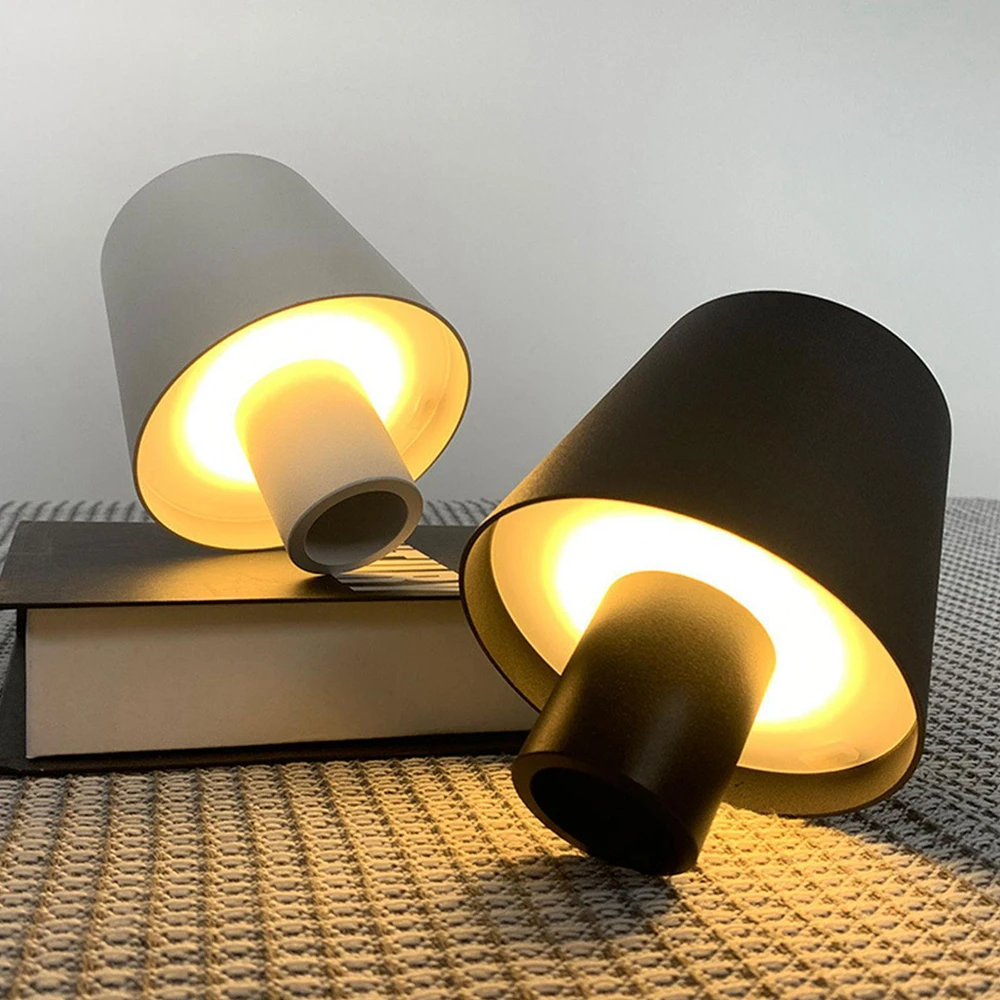 Led Wijnfles Lamp Touch Dimmen Bar Tafellamp Draagbare Draadloze Metalen Bureaulamp Usb Oplaadbare Clubs Nachtlampdecor