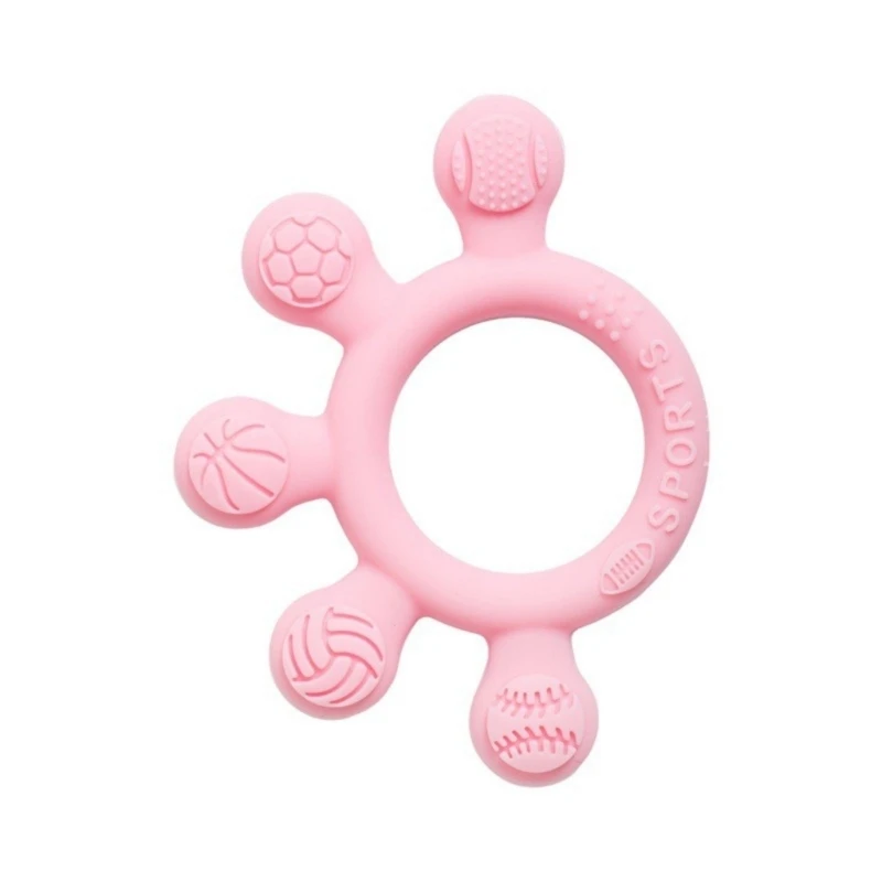 لعبة خشخشة عضاضة للأطفال لمنع مص الأصابع والتنمية الحسية للأطفال الرضع قابلة للمضغ لعبة لتخفيف آلام التسنين 15UB #3