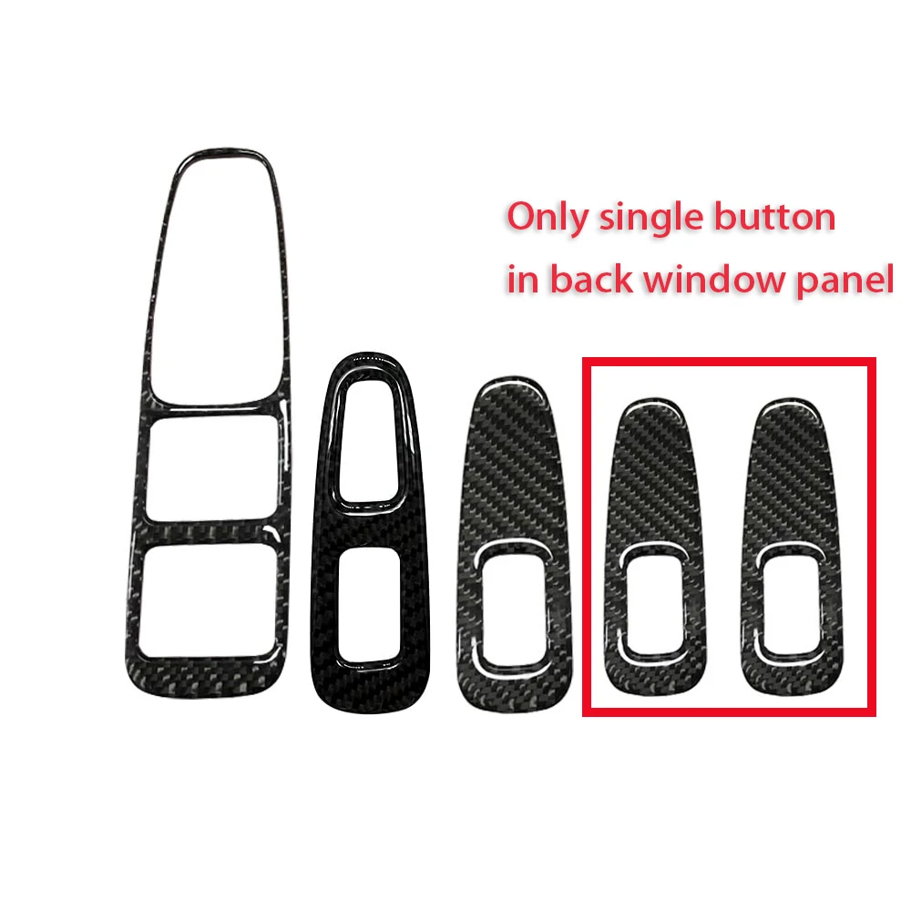 Car Window Button Frame Real Carbon Fiber Trim Sticker Lifter Glass Switch Protector Stick For Kia Stinger 2018-2022 LHD RHD