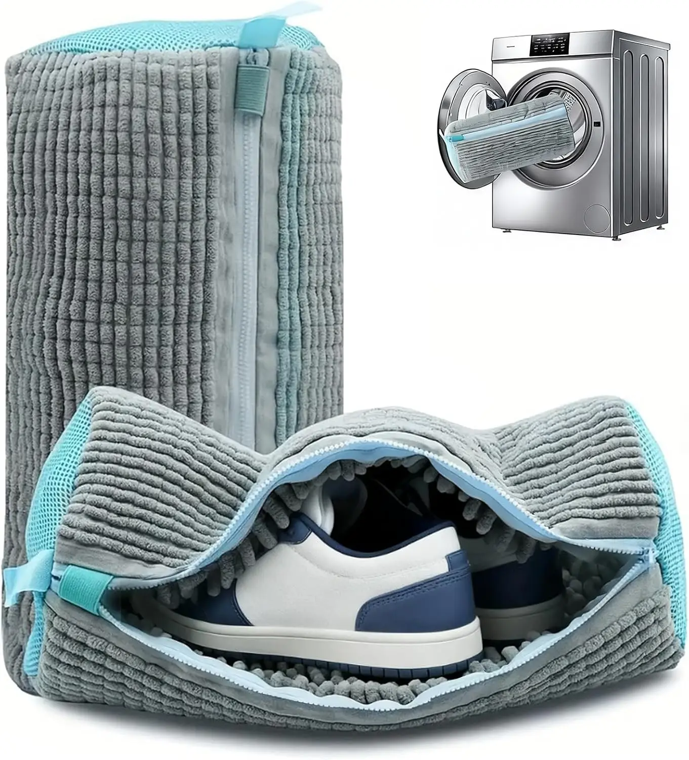 Bolsa reutilizable para lavar zapatos con cepillo, bolsa multifunción para lavar calzado, bolsa portátil para limpiar zapatillas sin manchas.