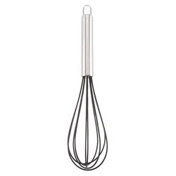 Silicone Kitchen Whisk,10 Inch Silicone Whisk Egg Beater, Very Sturdy Kitchen Wire Balloon 600ºF Heat Resistant