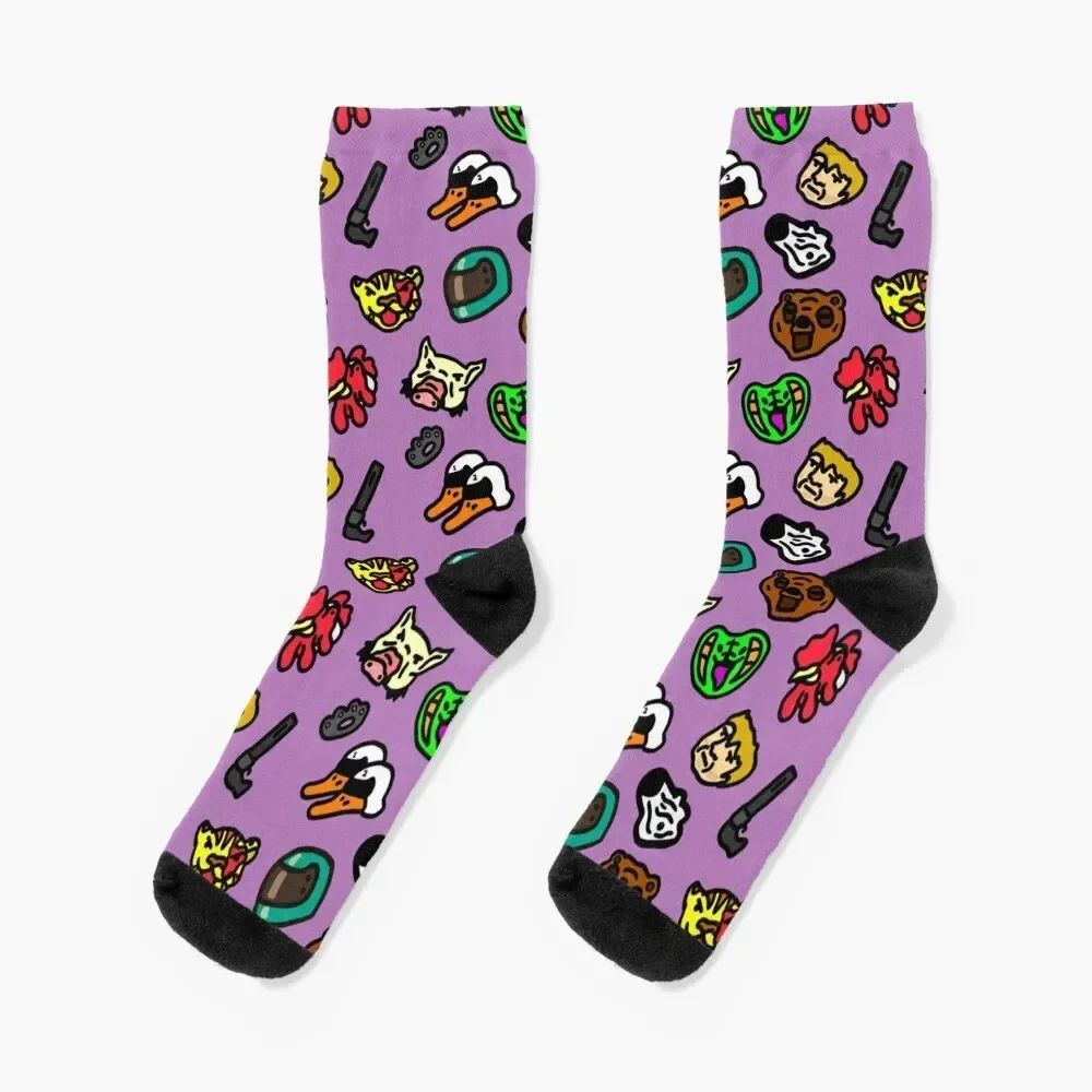 Hotline Miami Pattern Socks hiking loose cycling Men Socks Women's