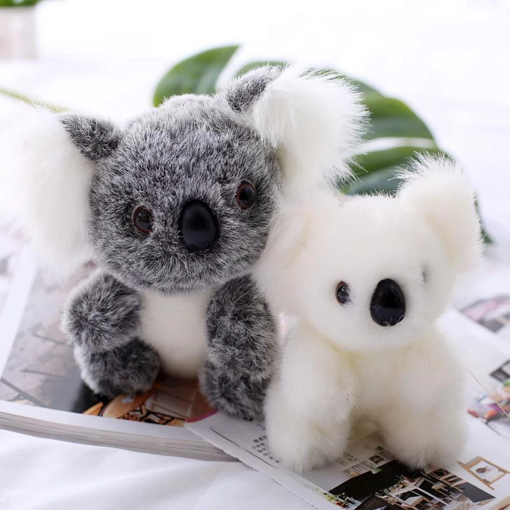 14CM Cute Simulation Small Koala Plush Toy Brown White Long Hair Super Soft Decoration Doll Children's Birthday Christmas Gift