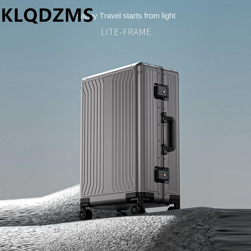 

KLQDZMS Cabin Suitcase 20 Inches Boarding Box 24 "28" All Aluminum Magnesium Alloy Trolley Case Large Capacity Business Luggage