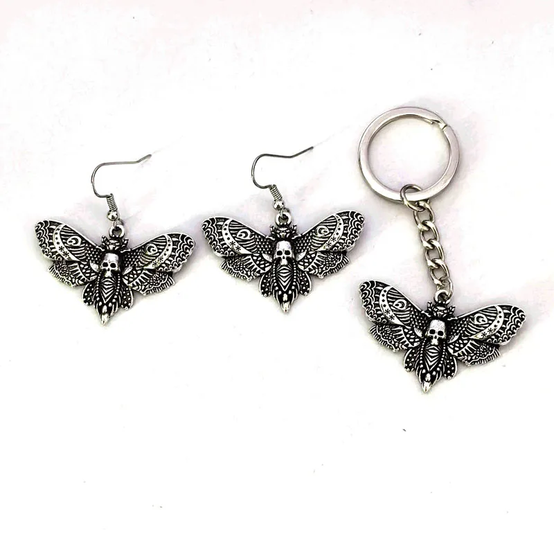 1pair Death Moth Vintage Sugar Skull earring Women Jewelry Halloween Accessories
