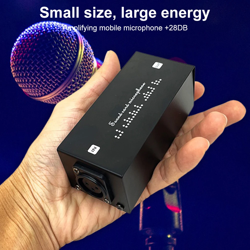 Dynamic Microphone Preamplifier 28dB Microphone Preamp Boosters Gain 28dB Sounds Boosters Perfect for Studio Recording