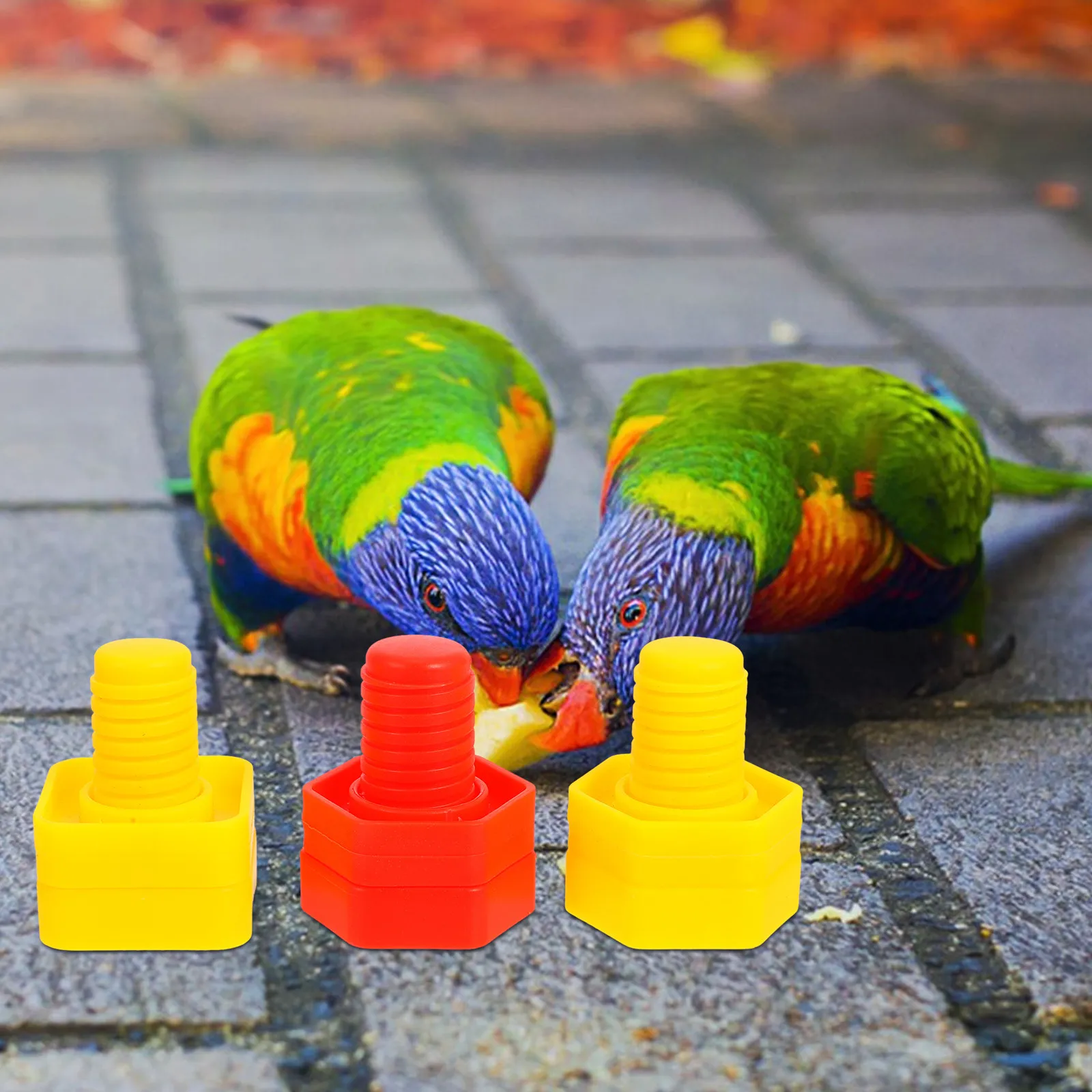 

6Pcs Jumbo Nuts Bolts Educational Set for Parrots Macaws Cockatoos Plastic Safe Anti Fading Bird Development Manual Dexterity