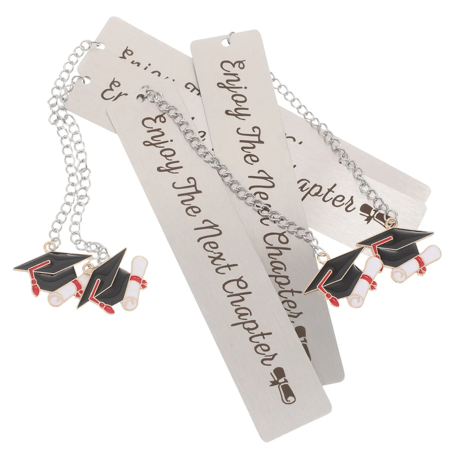 4Pcs Metal Graduation Bookmarks For Graduation Party Favors Teacher Retro Engraved Inspirational Tassel Class Present