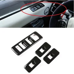 For Land Rover Discovery 5 L462 2017-2021 Door Switch Button Cover 4PCS Bright Black ABS Window Lift Switch Button Cover Trim