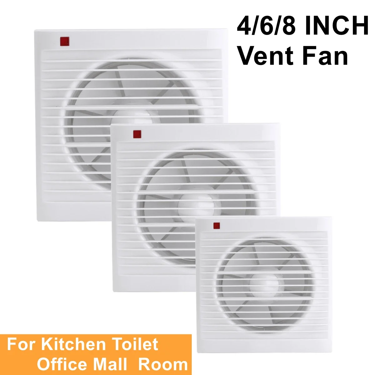 

4 Inch 6 Inch 8 Inch Waterproof Mute Bathroom Extractor Exhaust Fan Window for Kitchen Toilet Vent Fan