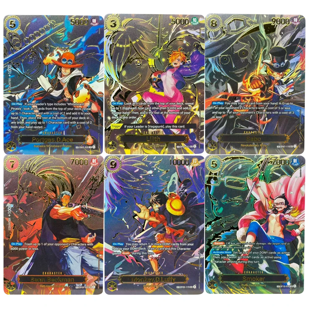 

ONE PIECE английский Луффи Ace Sabo Lilith Tashigi Bekkuman OPCG флэш-карта самодельная коллекционная карта аниме подарочная игрушка