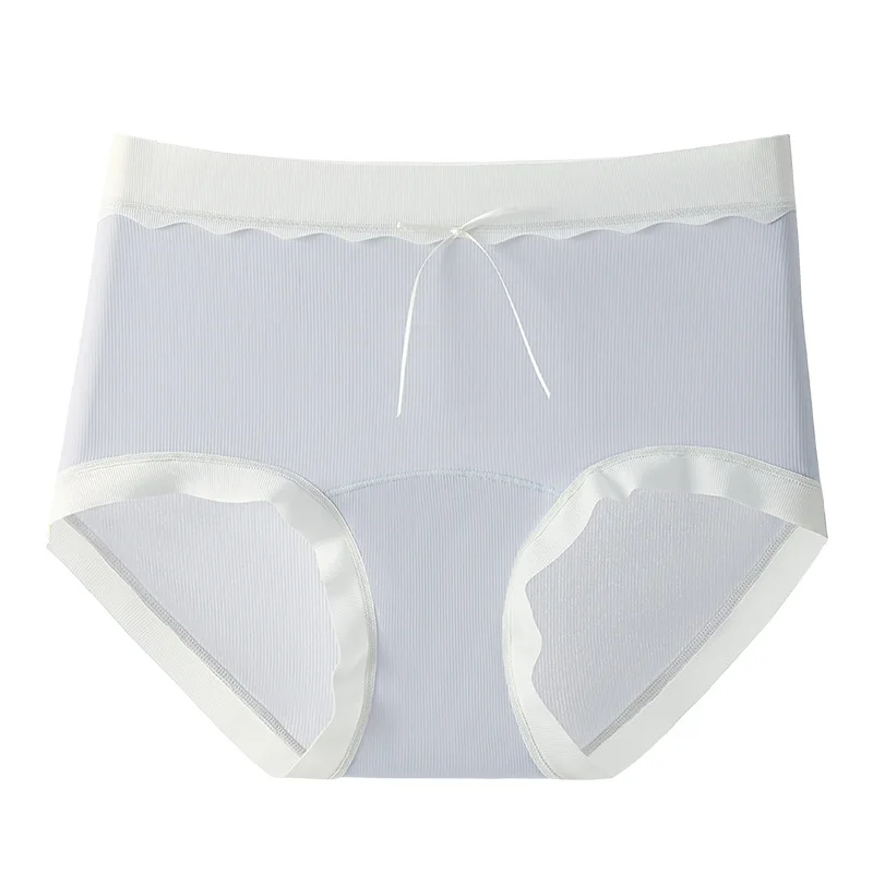 3 قطعة سراويل النساء رقيقة سلس فتاة الحرير الجليد منتصف الخصر الملابس الداخلية اليوغا الرياضة موجز تنفس الراحة الورك رفع اللباس الداخلي السروال