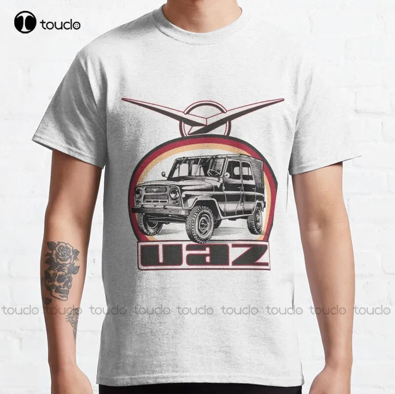 New Uaz 469 - Logo Off Road Uaz Car Classic T-Shirt Cotton Tee Shirt Crewneck Shirts Custom Aldult Teen Unisex Fashion Funny New